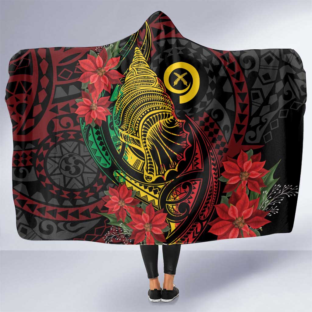 Vanuatu Meri Krismas Hooded Blanket Conch Shell Tribal Art LT7 One Size Art - Polynesian Pride