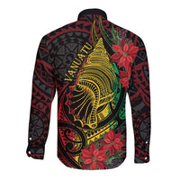 Vanuatu Meri Krismas Long Sleeve Button Shirt Conch Shell Tribal Art LT7 - Polynesian Pride