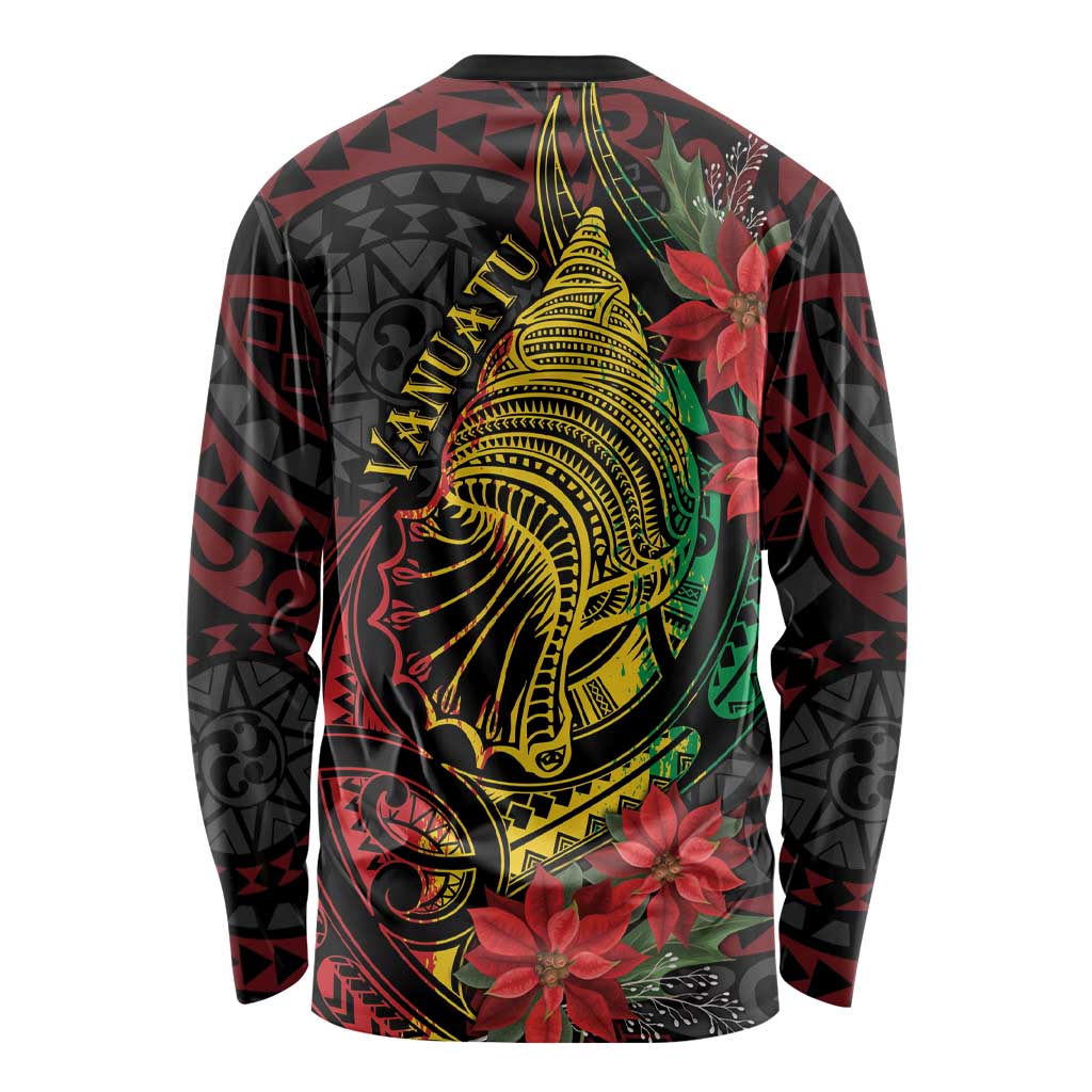 Vanuatu Meri Krismas Long Sleeve Shirt Conch Shell Tribal Art LT7 - Polynesian Pride