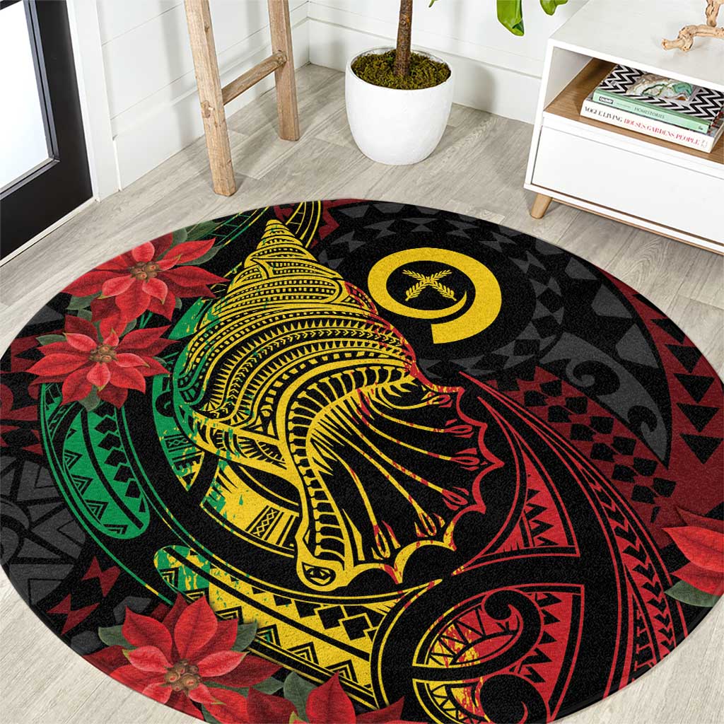Vanuatu Meri Krismas Round Carpet Conch Shell Tribal Art LT7 Art - Polynesian Pride