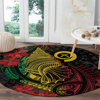 Vanuatu Meri Krismas Round Carpet Conch Shell Tribal Art LT7 - Polynesian Pride