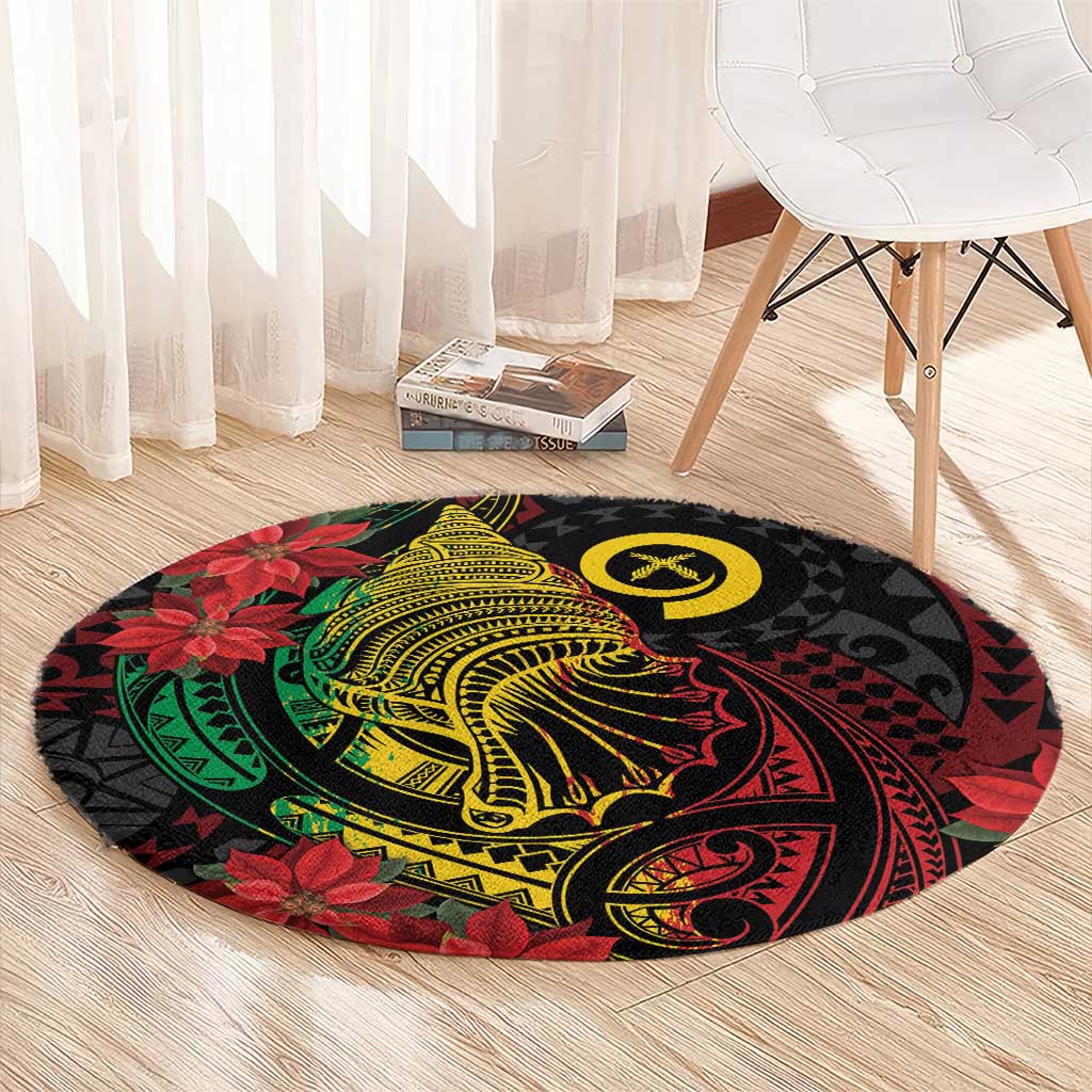 Vanuatu Meri Krismas Round Carpet Conch Shell Tribal Art LT7 - Polynesian Pride