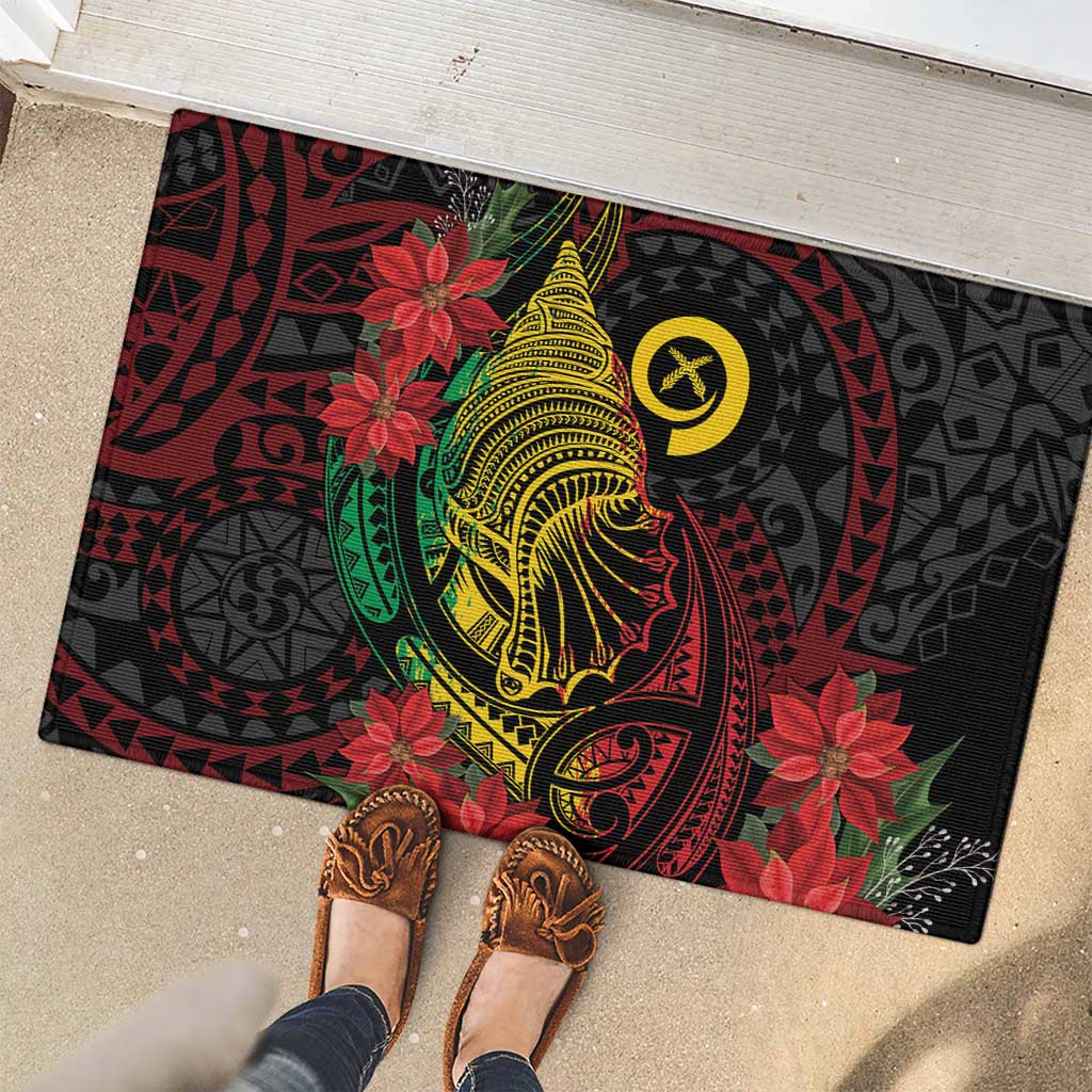 Vanuatu Meri Krismas Rubber Doormat Conch Shell Tribal Art LT7 - Polynesian Pride