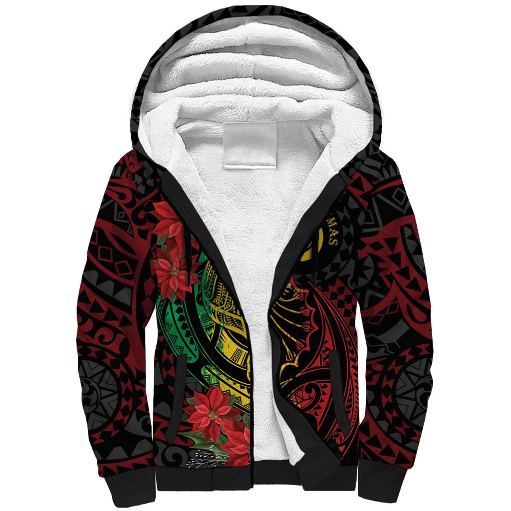 Vanuatu Meri Krismas Sherpa Hoodie Conch Shell Tribal Art LT7 Unisex Art - Polynesian Pride
