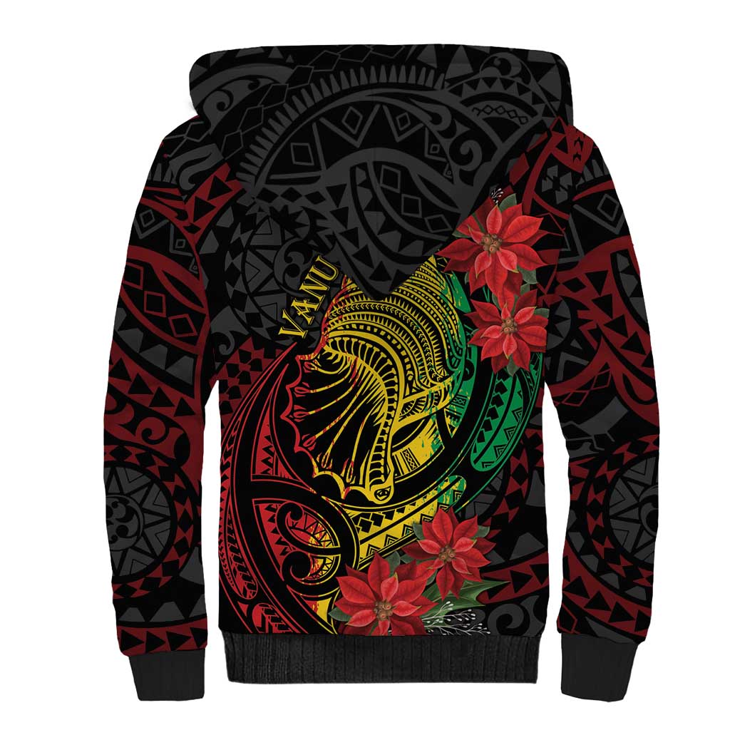 Vanuatu Meri Krismas Sherpa Hoodie Conch Shell Tribal Art LT7 - Polynesian Pride