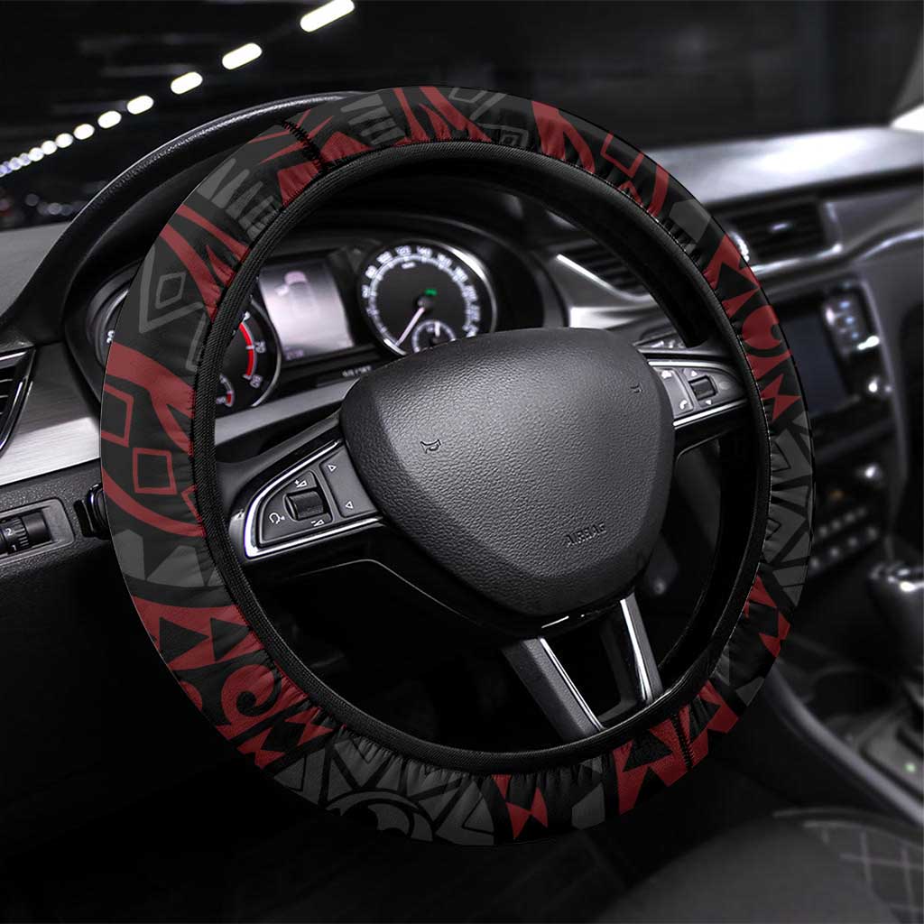 Vanuatu Meri Krismas Steering Wheel Cover Conch Shell Tribal Art LT7 Universal Fit Art - Polynesian Pride