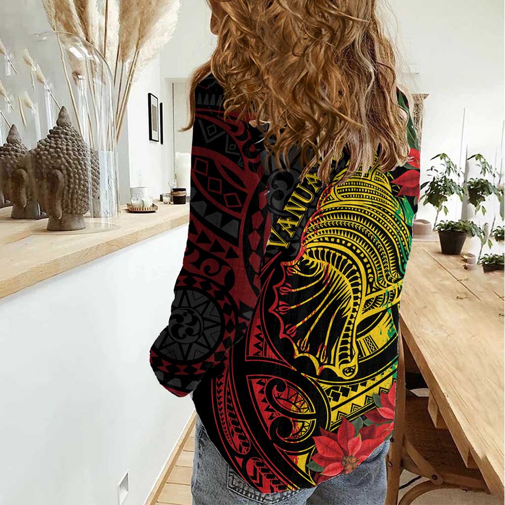 Vanuatu Meri Krismas Women Casual Shirt Conch Shell Tribal Art LT7 - Polynesian Pride