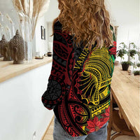 Vanuatu Meri Krismas Women Casual Shirt Conch Shell Tribal Art LT7 - Polynesian Pride
