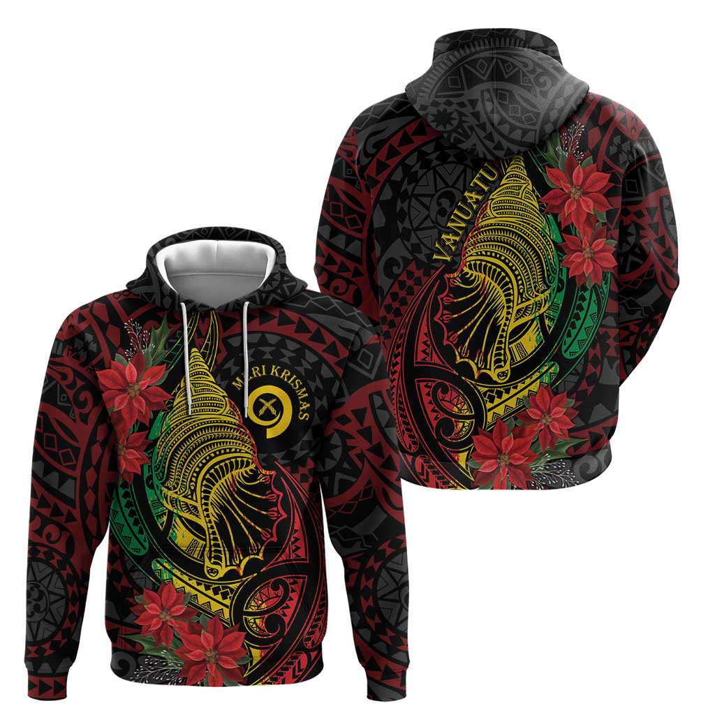 Vanuatu Meri Krismas Zip Hoodie Conch Shell Tribal Art LT7 - Polynesian Pride