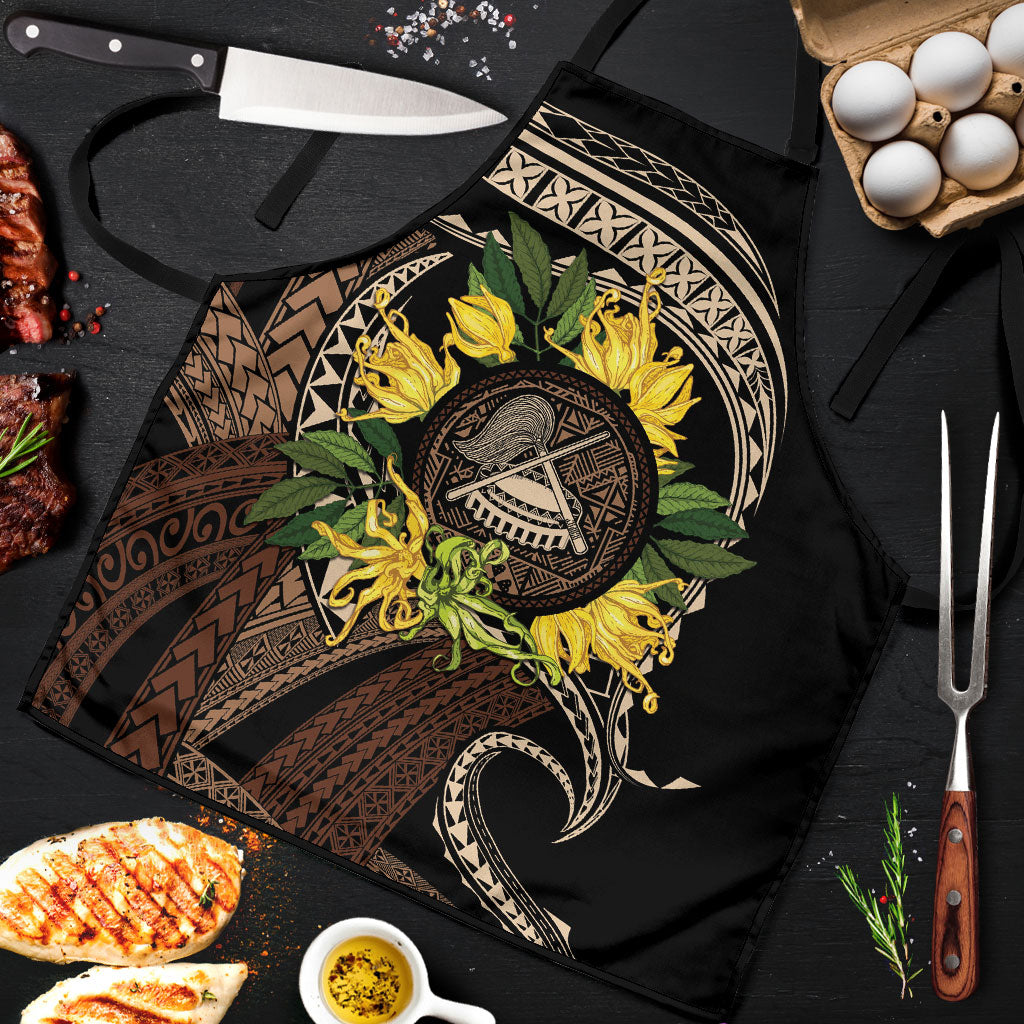 Samoa Moso'oi Flowers Tatau Apron Festive Tapa Brown LT7 Brown - Polynesian Pride