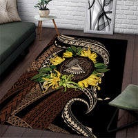 Samoa Moso'oi Flowers Tatau Area Rug Festive Tapa Brown LT7 Brown - Polynesian Pride