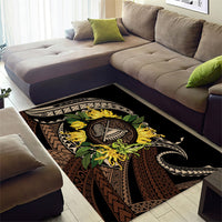 Samoa Moso'oi Flowers Tatau Area Rug Festive Tapa Brown LT7 - Polynesian Pride