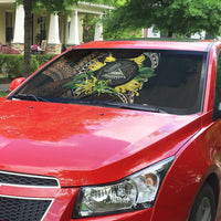 Samoa Moso'oi Flowers Tatau Auto Sun Shade Festive Tapa Brown LT7 - Polynesian Pride