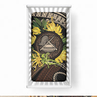 Samoa Moso'oi Flowers Tatau Baby Bed Cover Festive Tapa Brown LT7 28 × 52 in Brown - Polynesian Pride