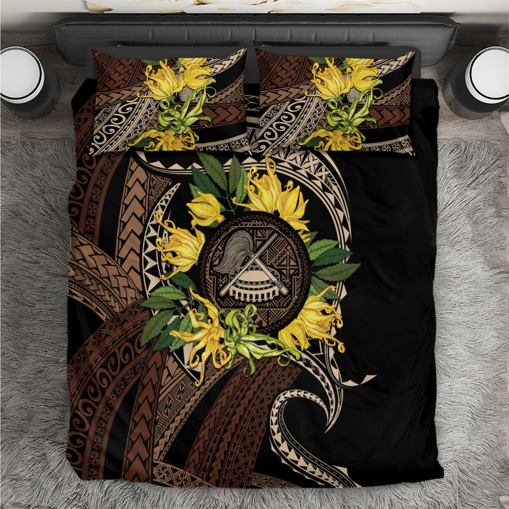 Samoa Moso'oi Flowers Tatau Bedding Set Festive Tapa Brown LT7 Brown - Polynesian Pride