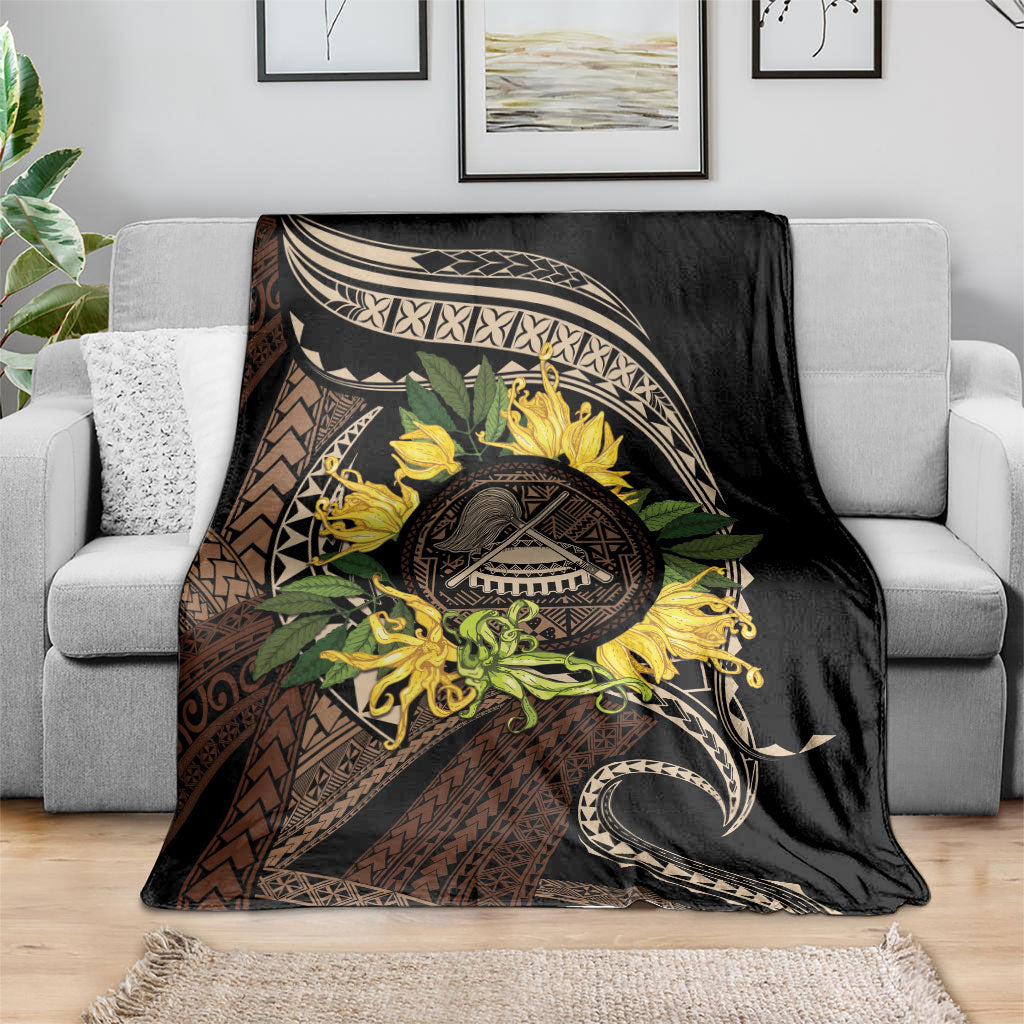 Samoa Moso'oi Flowers Tatau Blanket Festive Tapa Brown LT7 - Polynesian Pride