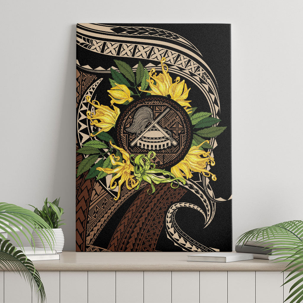 Samoa Moso'oi Flowers Tatau Canvas Wall Art Festive Tapa Brown LT7 - Polynesian Pride