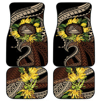 Samoa Moso'oi Flowers Tatau Car Mats Festive Tapa Brown LT7 - Polynesian Pride