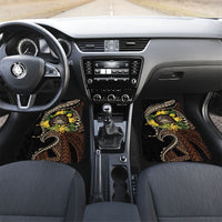 Samoa Moso'oi Flowers Tatau Car Mats Festive Tapa Brown LT7 Set 2pcs - Front Brown - Polynesian Pride