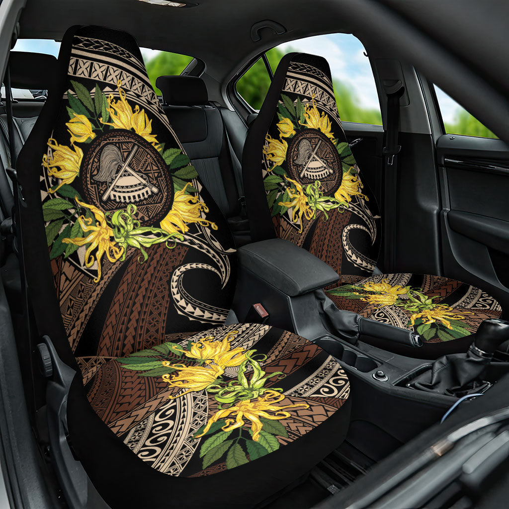 Samoa Moso'oi Flowers Tatau Car Seat Cover Festive Tapa Brown LT7 One Size Brown - Polynesian Pride