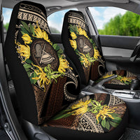 Samoa Moso'oi Flowers Tatau Car Seat Cover Festive Tapa Brown LT7 - Polynesian Pride