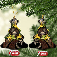 Samoa Moso'oi Flowers Tatau Ceramic Ornament Festive Tapa Brown LT7 Christmas Tree Brown - Polynesian Pride