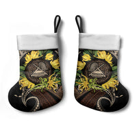 Samoa Moso'oi Flowers Tatau Christmas Stocking Festive Tapa Brown LT7 - Polynesian Pride