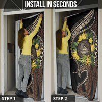 Samoa Moso'oi Flowers Tatau Door Cover Festive Tapa Brown LT7 - Polynesian Pride