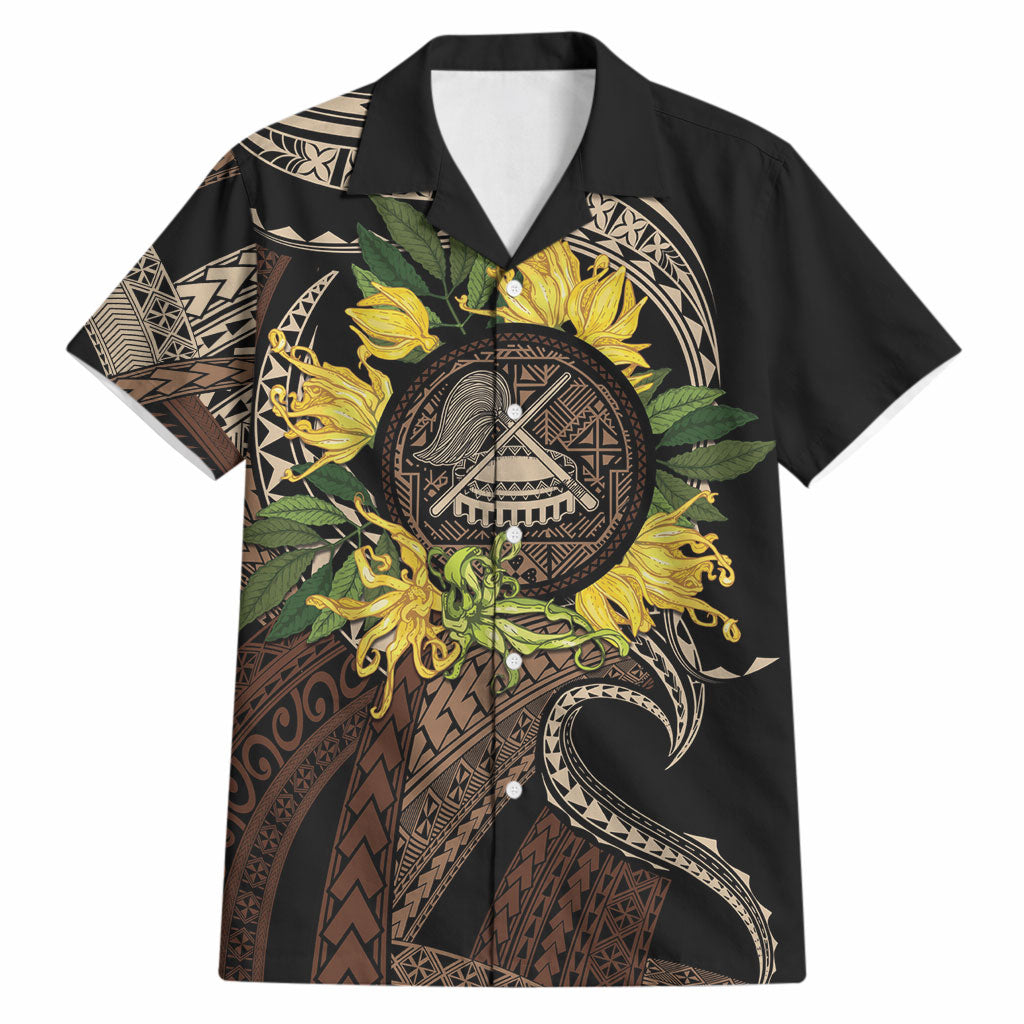 Samoa Moso'oi Flowers Tatau Hawaiian Shirt Festive Tapa Brown LT7 Brown - Polynesian Pride