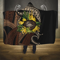 Samoa Moso'oi Flowers Tatau Hooded Blanket Festive Tapa Brown LT7 - Polynesian Pride