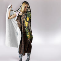 Samoa Moso'oi Flowers Tatau Hooded Blanket Festive Tapa Brown LT7 - Polynesian Pride