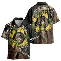 Samoa Moso'oi Flowers Tatau Kid Hawaiian Shirt Festive Tapa Brown LT7 - Polynesian Pride