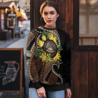 Samoa Moso'oi Flowers Tatau Ugly Christmas Sweater Festive Tapa Brown LT7 - Polynesian Pride