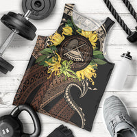Samoa Moso'oi Flowers Tatau Men Tank Top Festive Tapa Brown LT7 - Polynesian Pride