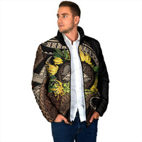 Samoa Moso'oi Flowers Tatau Padded Jacket Festive Tapa Brown LT7 - Polynesian Pride