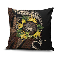 Samoa Moso'oi Flowers Tatau Pillow Cover Festive Tapa Brown LT7 Brown - Polynesian Pride