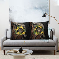 Samoa Moso'oi Flowers Tatau Pillow Cover Festive Tapa Brown LT7 - Polynesian Pride
