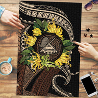 Samoa Moso'oi Flowers Tatau Puzzle Festive Tapa Brown LT7 Brown - Polynesian Pride