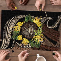 Samoa Moso'oi Flowers Tatau Puzzle Festive Tapa Brown LT7 - Polynesian Pride