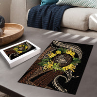 Samoa Moso'oi Flowers Tatau Puzzle Festive Tapa Brown LT7 - Polynesian Pride