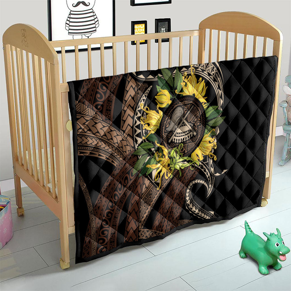 Samoa Moso'oi Flowers Tatau Quilt Festive Tapa Brown LT7 - Polynesian Pride