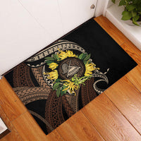 Samoa Moso'oi Flowers Tatau Rubber Doormat Festive Tapa Brown LT7 - Polynesian Pride