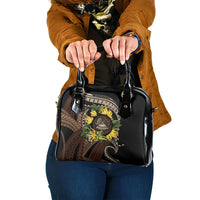 Samoa Moso'oi Flowers Tatau Shoulder Handbag Festive Tapa Brown LT7 One Size Brown - Polynesian Pride