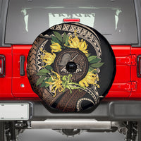 Samoa Moso'oi Flowers Tatau Spare Tire Cover Festive Tapa Brown LT7 - Polynesian Pride