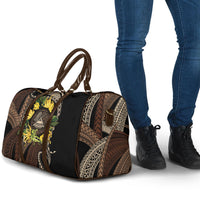 Samoa Moso'oi Flowers Tatau Travel Bag Festive Tapa Brown LT7 - Polynesian Pride