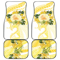 Samoa Moso'oi Flowers Tatau Car Mats Festive Golden White LT7 - Polynesian Pride