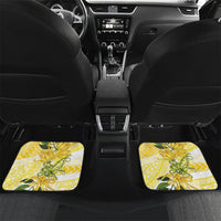 Samoa Moso'oi Flowers Tatau Car Mats Festive Golden White LT7 Set 2pcs - Back Gold - Polynesian Pride