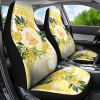 Samoa Moso'oi Flowers Tatau Car Seat Cover Festive Golden White LT7 - Polynesian Pride
