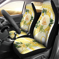 Samoa Moso'oi Flowers Tatau Car Seat Cover Festive Golden White LT7 - Polynesian Pride
