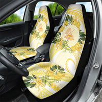 Samoa Moso'oi Flowers Tatau Car Seat Cover Festive Golden White LT7 - Polynesian Pride